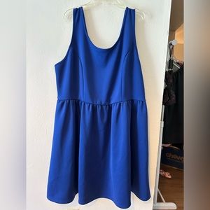 Forever 21 Plus Size 3X Solid Blue A-Line Skater Dress